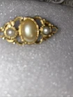 Vintage 1928 Jewelry Co Costume Simulated Pearl Bar Pin C728