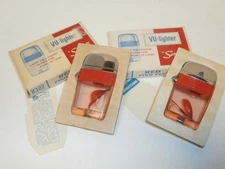 VINTAGE SCRIPTO VU LIGHTER RED FISH FLY, UNUSED IN ORIGINAL BOX!