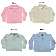 Eddie Bauer Women's Drop Shoulder Collared Quarter Zip Casual Pullover
