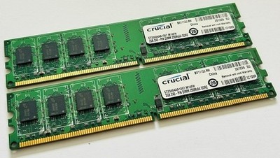 4GB (2 x 2GB) Crucial CT25664AA1067.M16FH PC2-8500U 1066MHz DDR2 Computer Arbeitsspeicher