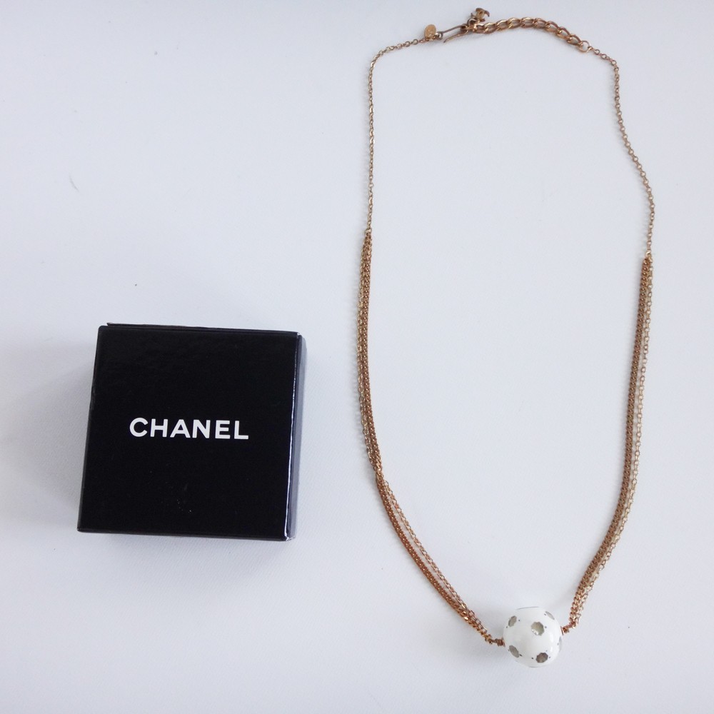 AUTH Chanel Necklace Interlocking CC Pendant 50-5… - image 2