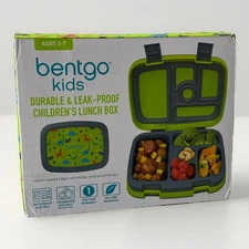 Bentgo Kids Dinosaur Prints Leak-Proof 5-Compartment Bento Lunch Box NIB