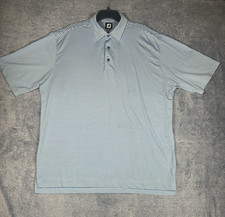 FootJoy Short Sleeve Polo Shirt Men's XL Blue / White Stripes Golf Walking