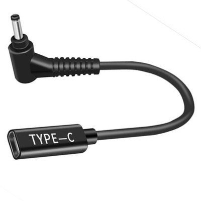 Artilits 3.5x1.35mm Type C Connector to DC Adapter, 5V 12V 20V USB C Black 