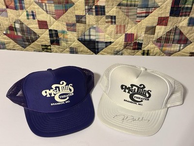 Mel Tillis Theater Branson MO Signed Trucker Hat Lot of 2 Vintage Snapback Caps