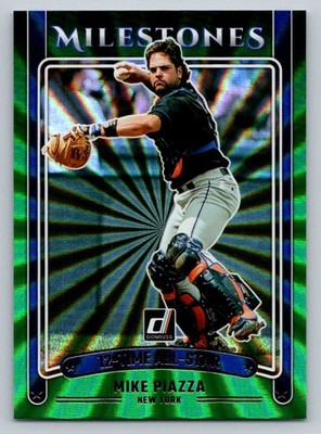 Mike Piazza 2025 Panini Donruss Milestones Green Laser New York Mets #11