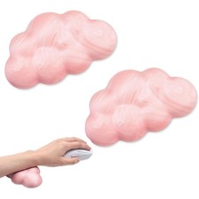 2Pcs Cloud Wrist Rest Cushion for Mouse Ergonomic PU Leather Mouse Wrist Support