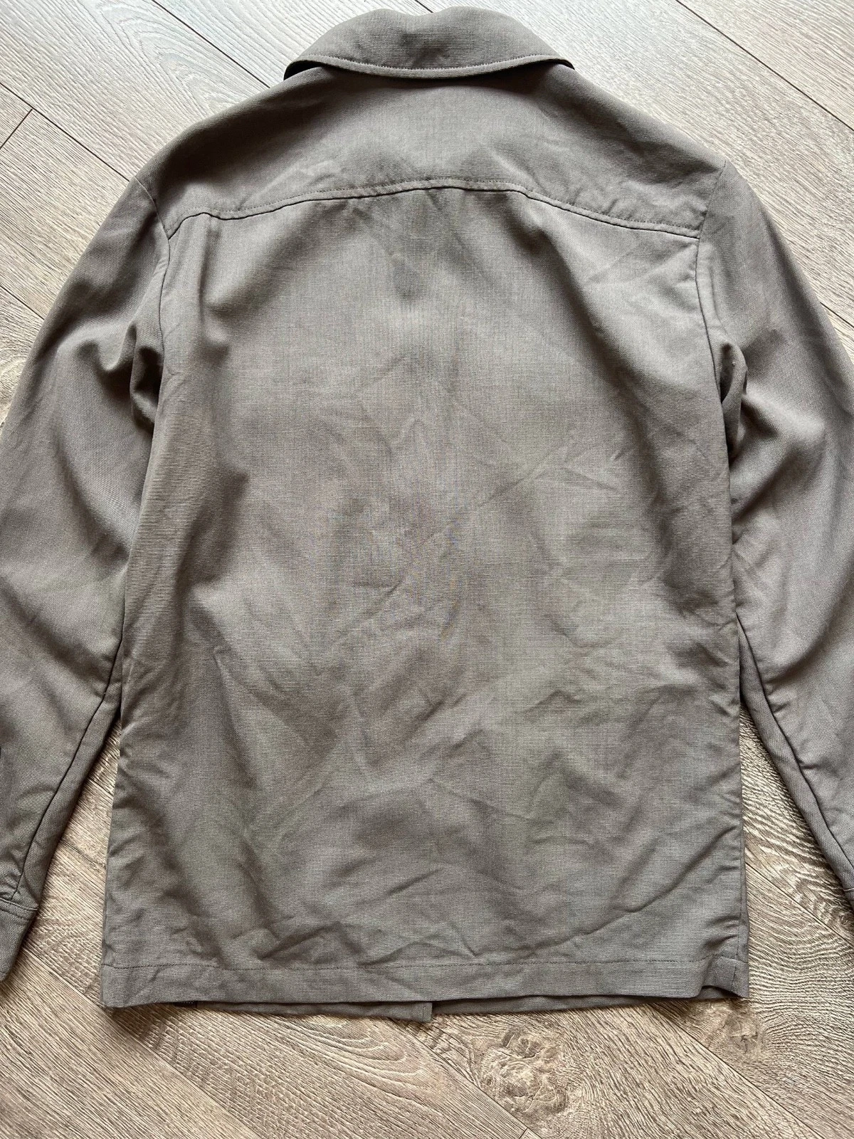 BOGGI Milano LINK 100% Wool Shirt Jacket Mens XS Taupe Brown Overshirt Safari image 20