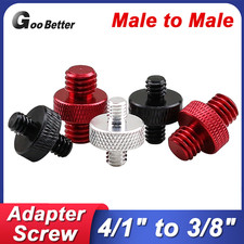 4/1" to 3/8" Male to Male Threaded Adapter Convertor Screw Camera Tripod Mount