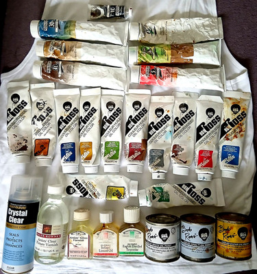 RIESIGER AUSVERKAUF Big Bob Ross/ Winsor & Newton Ölfarbe/ Sonstiges Konvolut 27 Teile GEBRAUCHT