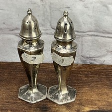 C. S. Co. Vintage Salt & Pepper Shakers 4โ Silver Plate Made In USA