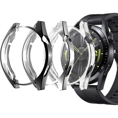 Hülle für Huawei Watch GT 3 46mm 3 Stück TPU Schutzhülle transparente schwarz...
