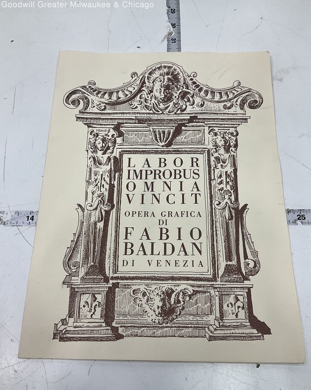 Vintage Labor Improbus Omnia Vincit Venice City Art Print