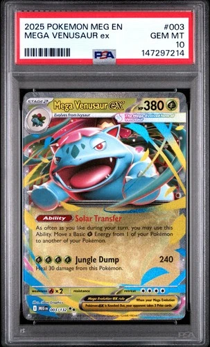 2025 POKEMON MEG EN-MEGA EVOLUTION #003 MEGA VENUSAUR EX PSA 10