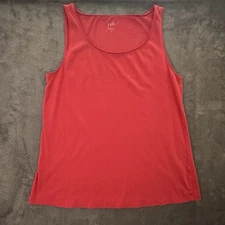 J Jill Easy A-Line Tank Top Red Orange Women's Size M Relaxed Fit Pima Cotton