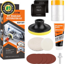 Professional Headlight Restoration Kit DIY Headlamp Brightener Car Care Repair K