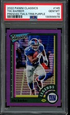 2022 Classics Timeless Tiki Barber Tributes Premium Purple /35 #145 PSA 10