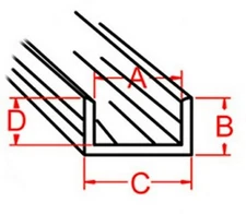 1/8" U Cascade Zinc Came - 6 ft. Cut into (3) 24" Segments