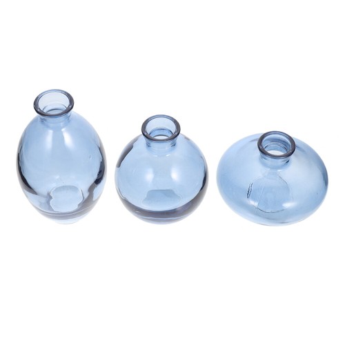 3 Pcs -drawn Glass Vase Clear Vases Centerpiece Table Office