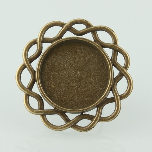 10x Vintage Adjustable Finger Ring Pad Base Blank Alloy Cabochon Bezel Setting - Picture 3 of 17