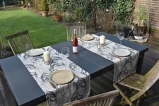 Table Runner Provence 50x170 CM Cream Grey Leaves Jacquard Tapestry France