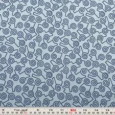 Nouveau by Jennifer Sampou for P&B Textiles Blue Cotton Fabric Remnant 17" x 41"