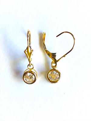 14K massiver Gelbgold Ohrhänger mit Hebelverschluss Breite: 5 mm L: 23 mm ECZ105-5