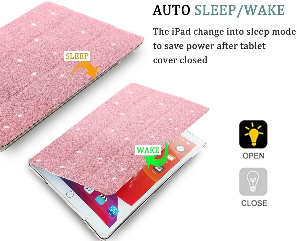 Smart Glitter Leather Stand Case Cover For Apple iPad Air 4 (2020) 10.9" - Image 4 of 4