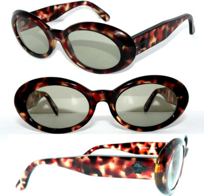 GIANNI VERSACE SUNGLASSES BROWN GREEN MEDUSA LOGO 527 LUXURY WOMEN 413 EYEGLASSES EA