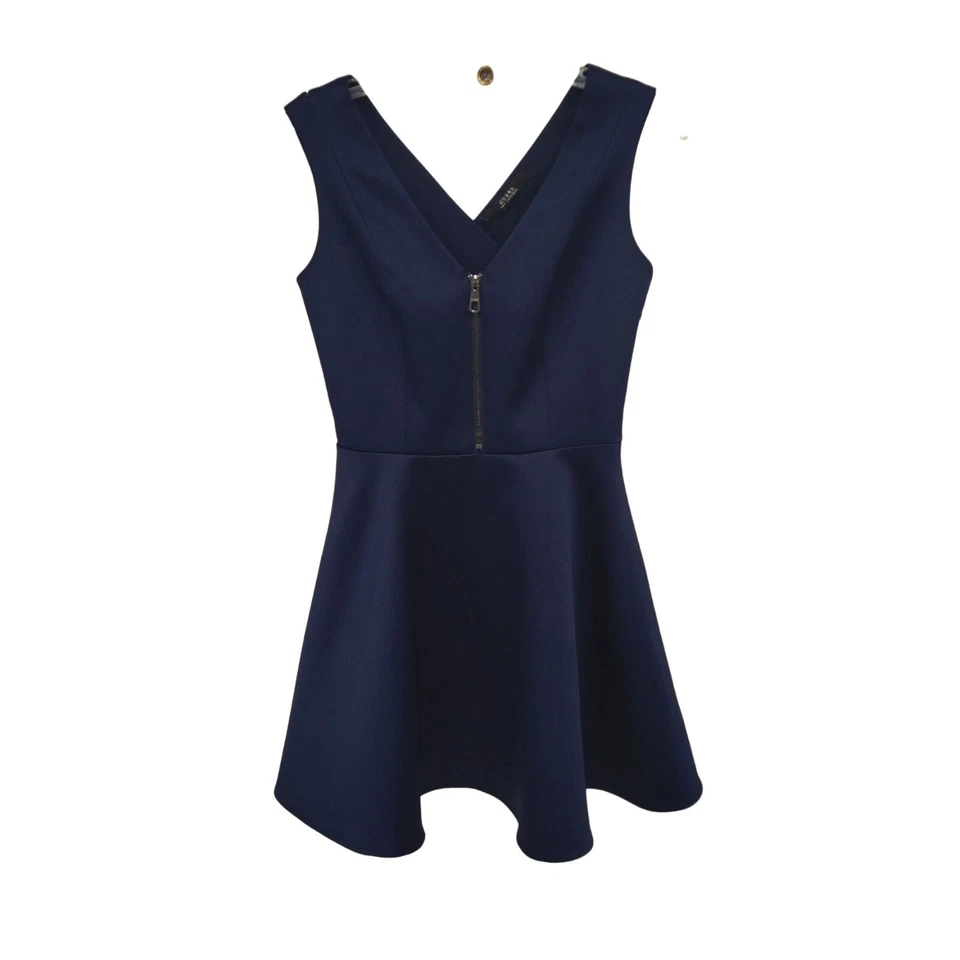 Guess Mujer Skater Fit 'n Flare Circle Vestido Azul Marino Talla Pequeña Foto 3 de 4