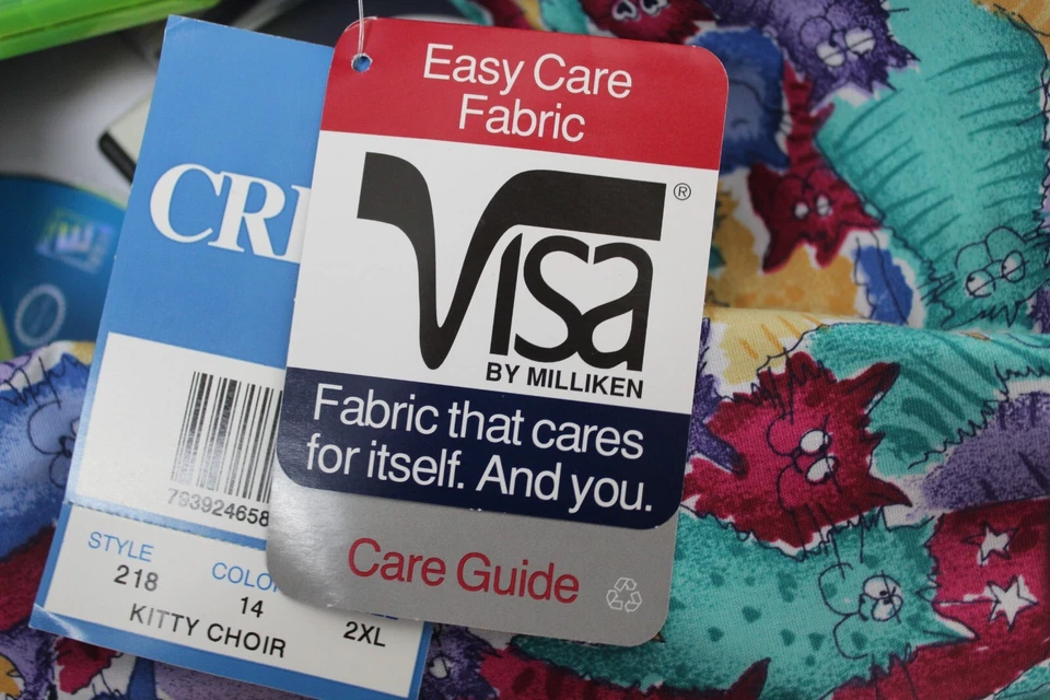 Crest Kitty Choir Nurse Scrub Top Drawstring Waist Women's Size 2XL NWT - Image 3 of 3