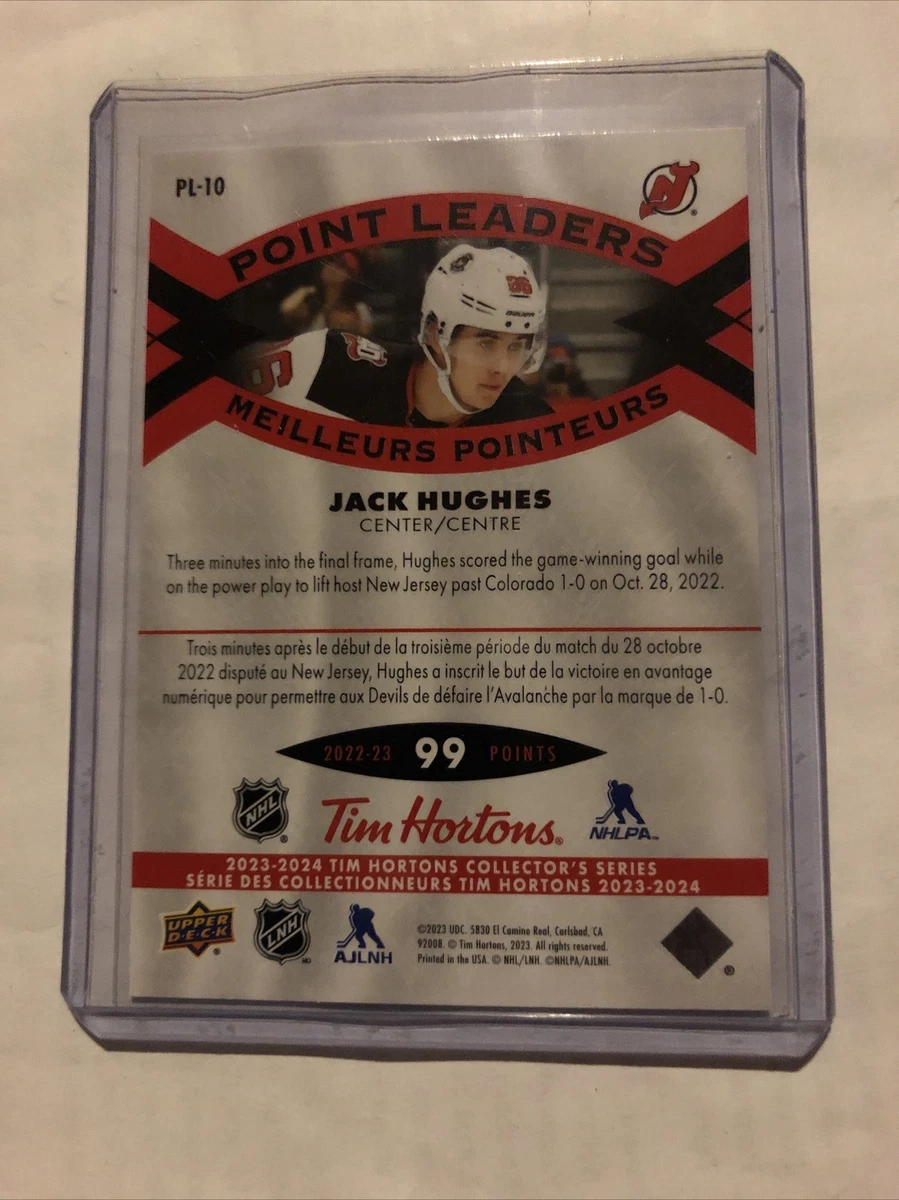 2023 24 Upper Deck Tim Hortons Point Leaders Jack Hughes New