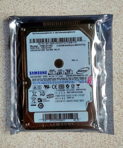 Samsung IDE 120 GB Spinpoint 5400 RPM PATA 2.5" HM121HC Internal Hard Drive - Picture 2 of 3