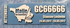 Aufkleber Geocaching Maije im Saarland, Sticker ca. 10,5 x 3,5 cm