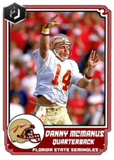 ACEO DANNY MCMANUS FLORIDA STATE SEMINOLES CUSTOM HAND MADE ART CARD