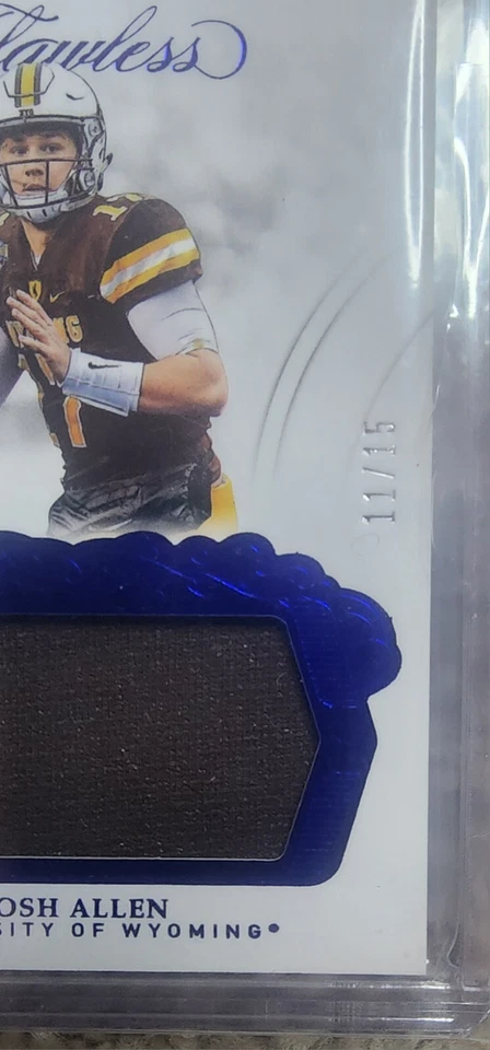 2018 Flawless Collegiate Rookie Patches Blue Josh Allen 11/15 MVP MINT Bills - Image 2 of 4