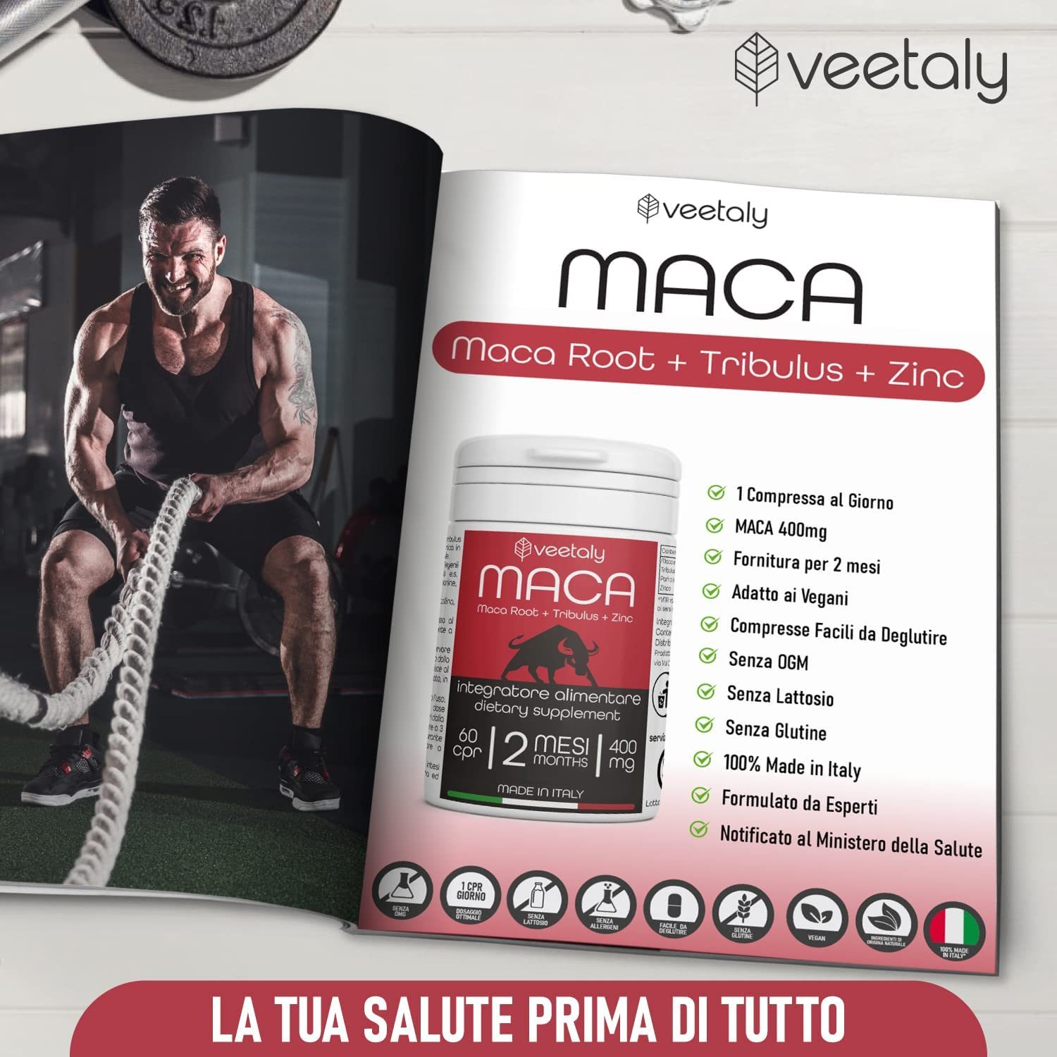 Maca Peruviana, Tribulus Terrestris, Zinco 2 Mesi Di Fornitura, 60