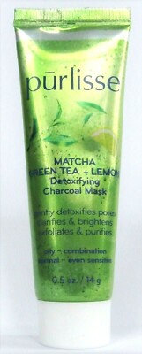 Purlisse Match Green Tea + Lemon Detoxifying Charcoal Mask 14g