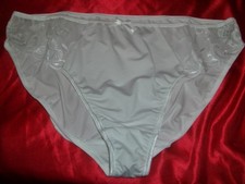 Reizvolles besticktes Satin H&ouml;schen XXL wei&szlig; Satin Slip Schl&uuml;pfer Panty  (L175)