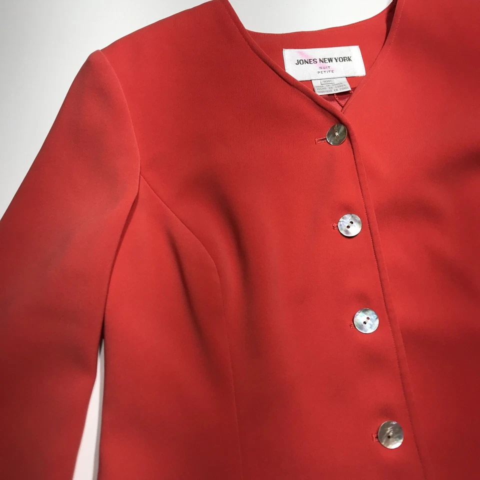 Jones New York 套装女式珊瑚外套夹克 (10P) 和铅笔裙 (8P) — 第 4/4 张图片