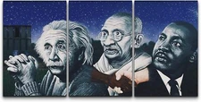 Wall26 Einstein & Gandhi & Martin Luther King Portrait Graffiti Street Wall Art