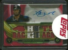 Xander Bogaerts 2019 Topps Triple Threads Auto Patch #d 1/1 Ruby Boston Red Sox