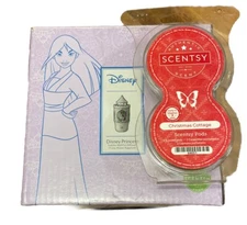 Scentsy Disney Princess Wall Fan Diffuser with Christmas Cottage twin pod pack