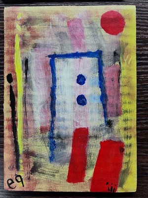e9Art 5x7 'art of the apocalypse (iv)' outsider folk art brut naive abstract raw