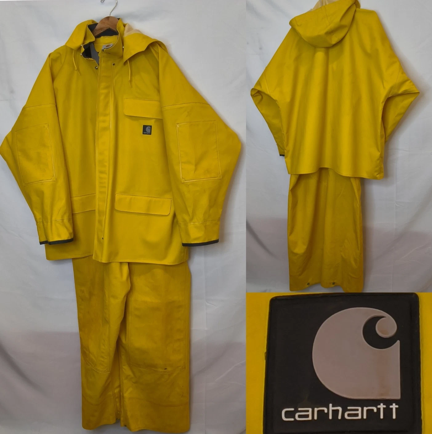 Carhartt PVC Waterproof Rain Gear Set Bibs & Jacket Men's Size XL Yellow #W4801
Opens in a new windo