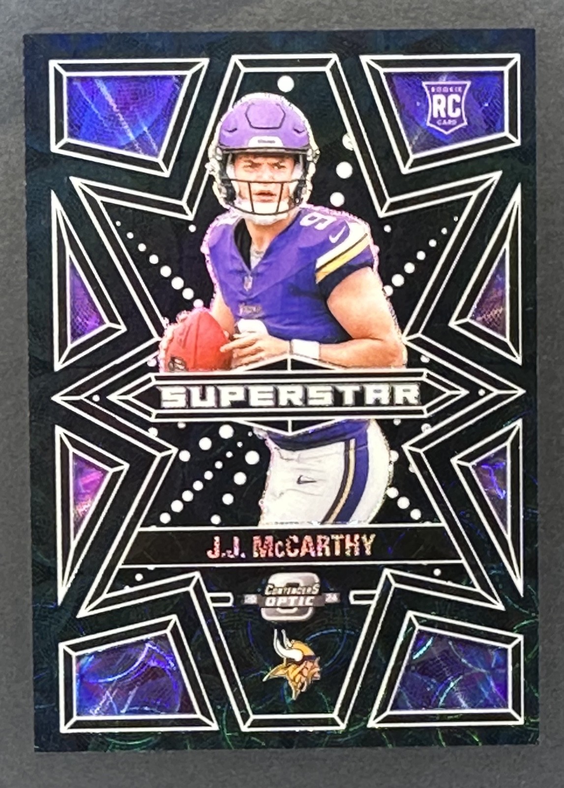 2024 Contenders Optic JJ McCarthy Superstar Rookie RC Black Scope /25