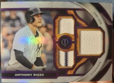 2025 Topps Tribute Anthony Rizzo #TTR-ARI Triple Relic GAME-USED #38/50 PURPLE