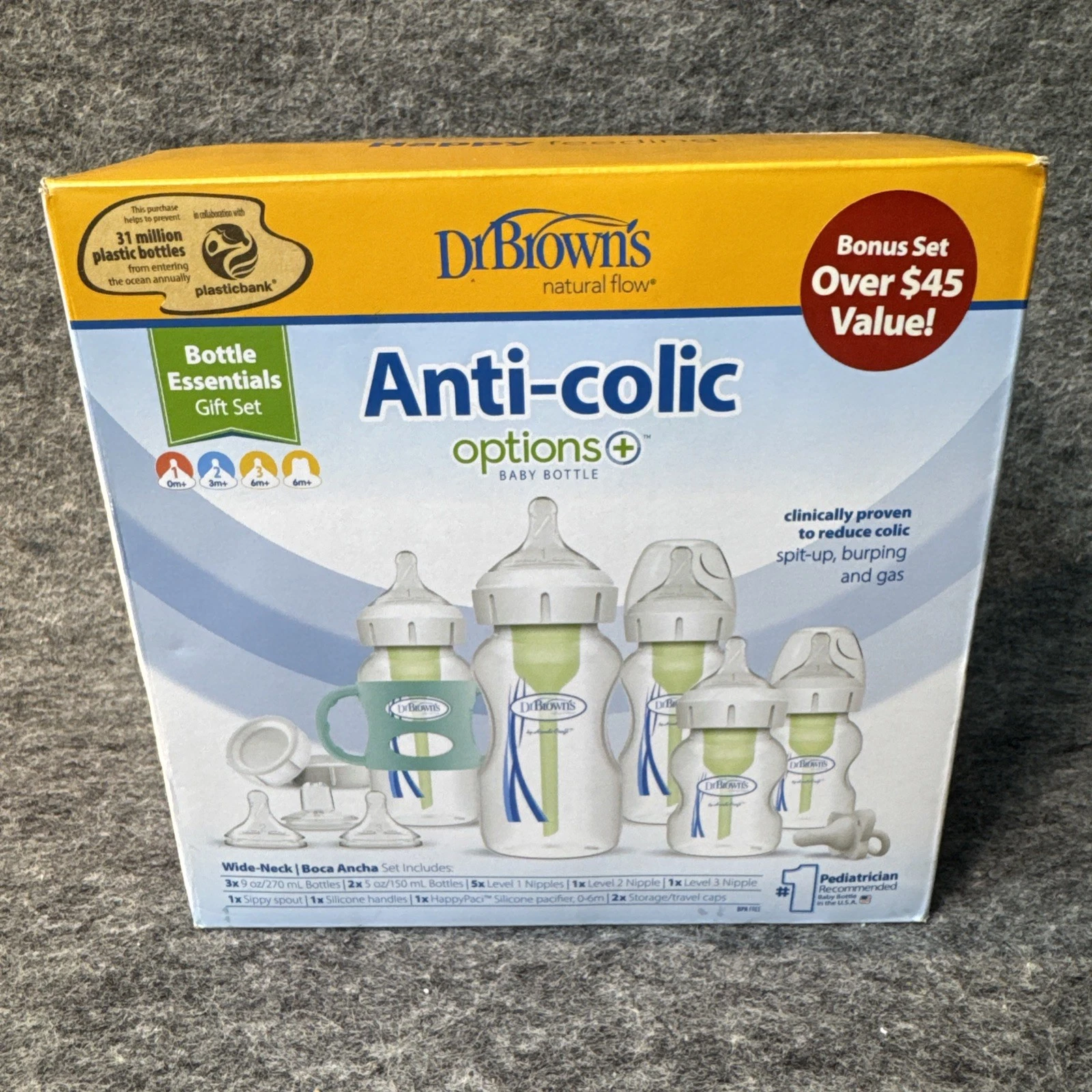 Dr. Brown's Options+ Wide-Neck Anti-Colic Baby Bottle Gift Set, 0-6 Months
Opens in a new window or