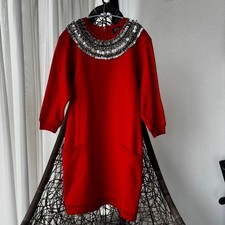 McQ Alexander McQueen Dress Rare Metal Decor Red Casual Size S-M