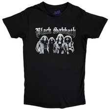Image of Black Sabbath 'Greyscale Group' Black T shirt - NEW